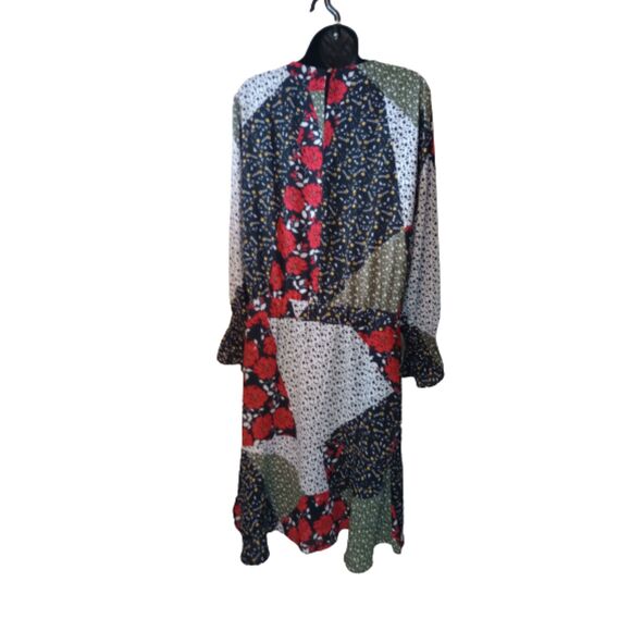 Libby Edelman Woman's Size Large Boho Floral Patchwork Dress - Picture 2 of 6